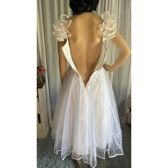 Vintage 1980s 1990s Tea Length Wedding Prom Dress - Picture 16 of 16